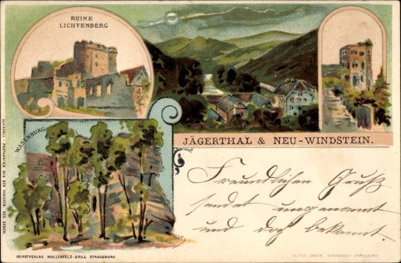 carte postale 19ème siècle château nouveau-windstein